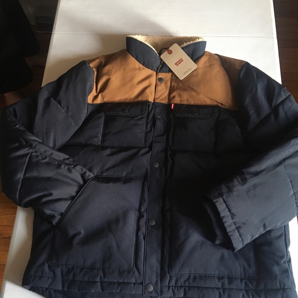 Levi’s Men's Two-Tone Navy and Brown Insulated Jacket - Levi's